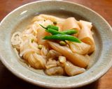 ずいきと結び白滝入り巾着の煮物　発酵玉葱作り方16写真