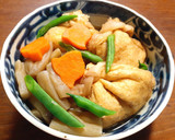 ずいき、厚揚げ、さやいんげんの煮物作り方11写真