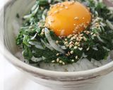 飯友♪モロヘイヤの海苔とろろ作り方4写真
