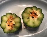 100均彫刻刀で＊花型きゅうりのマヨ七味作り方6写真