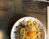 チキンときのこのカルボナーラ！！作り方5写真