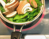 椎茸とほうれん草と卵のお味噌汁作り方2写真