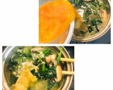 椎茸とほうれん草と卵のお味噌汁作り方3写真