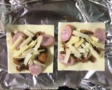【一口サイズ】ワンタンの皮deなめこピザ作り方4写真