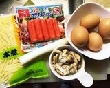 業スー☆たけのこ水煮とカニカマの天津炒飯作り方1写真