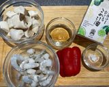 グリルにお任せ！キノコと魚介のスダチ風味作り方1写真