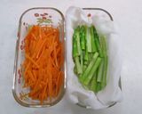人参とアスパラガスの豚巻き生姜焼き作り方1写真