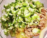 オクラ納豆ミョウガ沢庵大葉ネギまぜまぜ♪作り方5写真