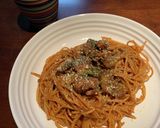 ナスとゴロゴロお肉のミーススパゲティ作り方8写真
