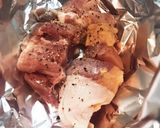 椎茸と鶏肉のホイル焼き作り方1写真