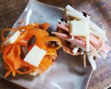 サラダぱん！晩御飯の残りで。作り方1写真