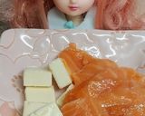 リカちゃん♡クリチサーモンバジル香る前菜作り方5写真