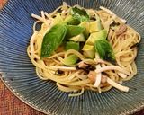 塩辛とスルメイカのにんにくバターパスタ作り方5写真