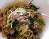 キノコとほうれん草の和風パスタ作り方9写真