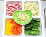 ベーコンとポテトのジェノベーゼ風パスタ作り方1写真