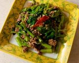 空芯菜とひき肉のオイスターソース炒め作り方11写真