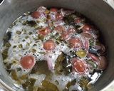 アミタケ、豆腐、ネギの味噌汁作り方6写真