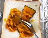 かぼちゃの煮物でチーズトースト作り方1写真