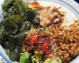 腸活４種丼：ワカメ・オクラ・納豆・とろろ作り方3写真