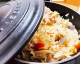 ル・クルーゼで秋の鶏五目炊き込みご飯♪作り方10写真