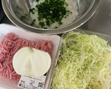 玉ねぎと、ひき肉のお好み焼き作り方1写真