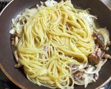 サバとしめじの和風パスタ作り方5写真