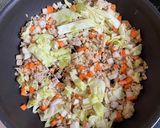 栄養満点！ひき肉とぬか漬けのチャーハン作り方7写真