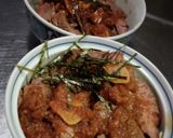 自家製シャリアピンソースのステーキ丼！作り方5写真