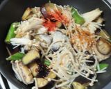 茄子とオクラとエノキと三枚肉のポン酢炒め作り方7写真