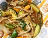 レンジもやしズッキーニスタミナ甘辛野菜炒作り方12写真
