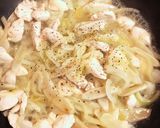 南瓜とゴボウささみの豆乳クリームパスタ作り方5写真
