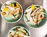 天津飯の餡炒め味豚こま大根青椒肉絲風作り方11写真