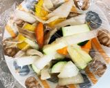 天津飯の餡炒め味豚こま大根青椒肉絲風作り方12写真