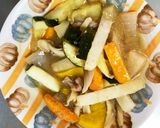 天津飯の餡炒め味豚こま大根青椒肉絲風作り方16写真