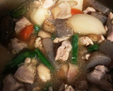 だいこんとごぼうと鶏肉の煮物作り方3写真