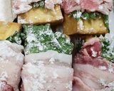 厚揚げと豚バラのしそ巻き♪枝豆トッピング作り方3写真