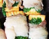 厚揚げと豚バラのしそ巻き♪枝豆トッピング作り方5写真