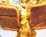 半熟たまごのチーズカレートースト作り方4写真