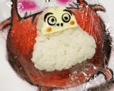 お祝いに【だるまさん】ごはん作り方5写真