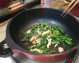 空心菜とベーコンの卵とじ作り方16写真