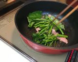 空心菜とベーコンの卵とじ作り方10写真
