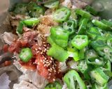ささみとオクラの梅ぽん酢和え作り方5写真