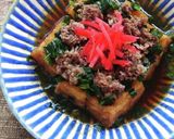 早い厚揚げとニラと牛こまでお手軽すき焼き作り方4写真