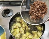 ナスと合挽の味噌汁作り方6写真