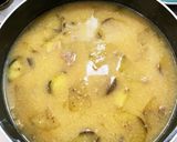 ナスと合挽の味噌汁作り方7写真
