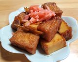 簡単！厚揚げ煮。紅ショウガを乗せて作り方7写真