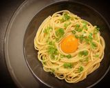 プロ直伝!茹でないレンチン釜玉月見パスタ作り方7写真