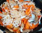 レンコンにんじん舞茸のきんぴら・お酢入り作り方4写真