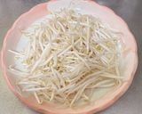 分量簡単レンチン豆苗もやしの豚肉のっけ盛作り方1写真