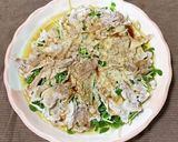 分量簡単レンチン豆苗もやしの豚肉のっけ盛作り方7写真